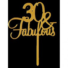 Cake topper 30 and fabulous goud